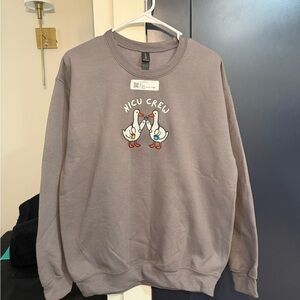 Gildan Gray NICU Nurse Graphic Crewneck Sweatshirt